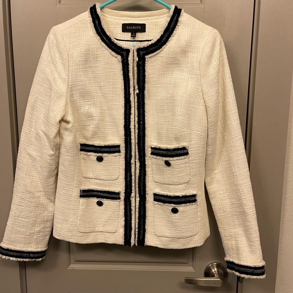 Talbots Cream & Black Blazer